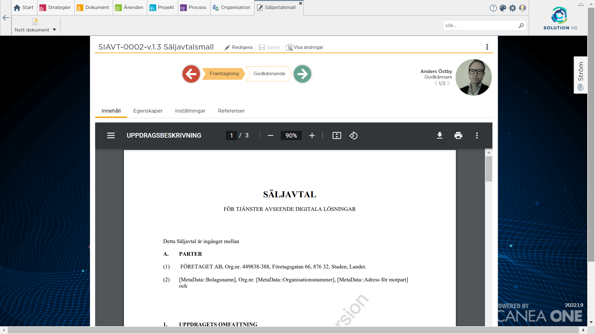 Avtalshantering, avtalshanteringssystem